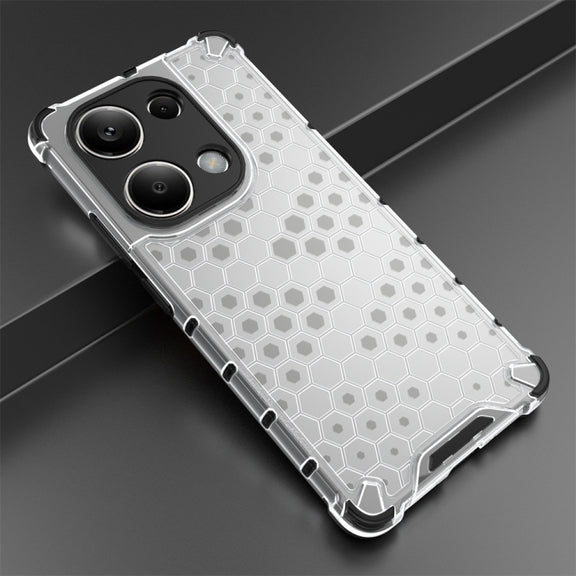 For Redmi Note 13 Pro 4G Shockproof Honeycomb Phone Case(White)