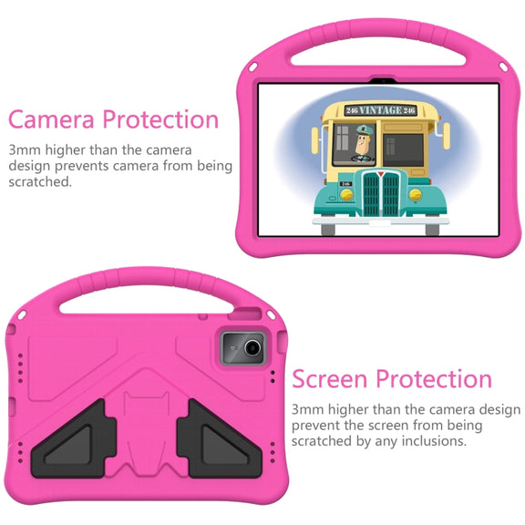 For Lenovo Tab M11 /Xiaoxin Pad 11 2024 EVA Shockproof Tablet Case with Holder(Rose Red)