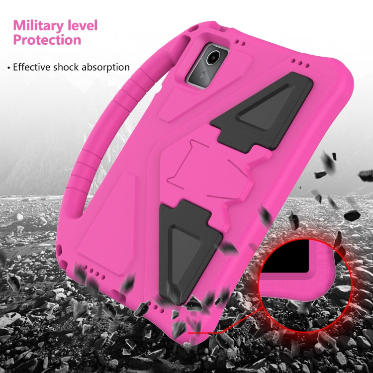 For Lenovo Tab M11 /Xiaoxin Pad 11 2024 EVA Shockproof Tablet Case with Holder(Rose Red)