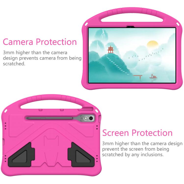 For Lenovo Xiaoxin Pad Pro 12.7 2025 EVA Shockproof Tablet Case with Holder(Rose Red)