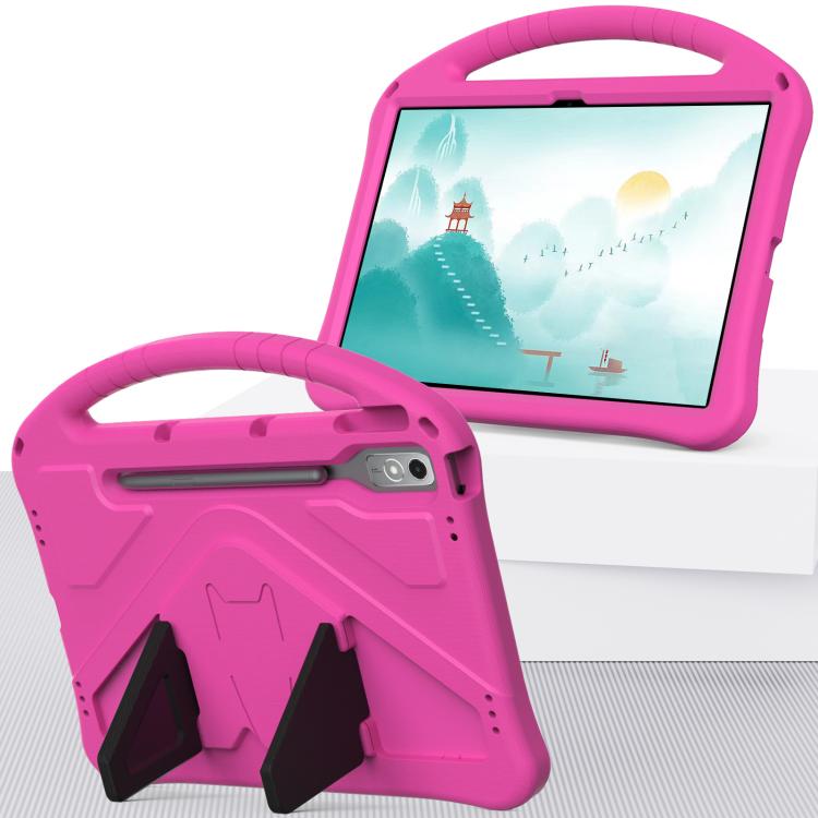 For Lenovo Xiaoxin Pad Pro 12.7 2025 EVA Shockproof Tablet Case with Holder(Rose Red)