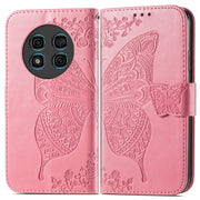 For Ulefone Note 15 Butterfly Love Flower Embossed Leather Phone Case(Pink)