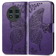 For Ulefone Note 15 Butterfly Love Flower Embossed Leather Phone Case(Purple)