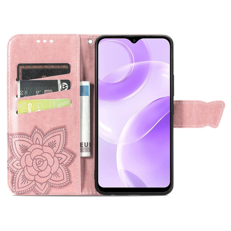For Ulefone Note 15 Butterfly Love Flower Embossed Leather Phone Case(Rose Gold)