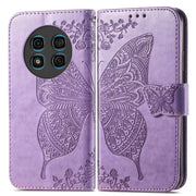 For Ulefone Note 15 Butterfly Love Flower Embossed Leather Phone Case(Lavender)