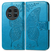 For Ulefone Note 15 Butterfly Love Flower Embossed Leather Phone Case(Blue)