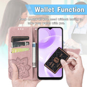 For Ulefone Note 15 Butterfly Love Flower Embossed Leather Phone Case(Pink)