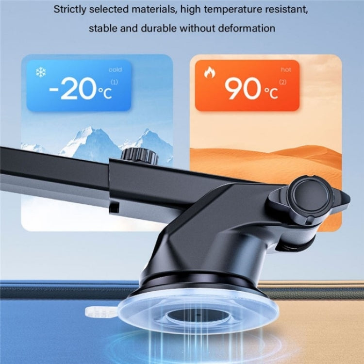 D46+101+K5 Universal Suction Cup Car Center Console Phone Mount Bracket With Telescopic Arm