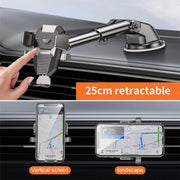 D25+105+K5 Auto Locking Car Phone Clip Telescopic Suction Cup Dashboard Phone Mount Holder(Red)