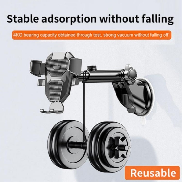 D25+105+K5 Auto Locking Car Phone Clip Telescopic Suction Cup Dashboard Phone Mount Holder(Black)