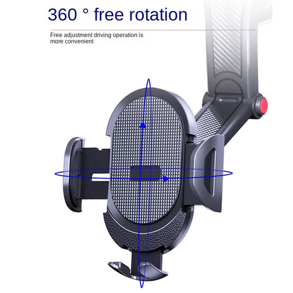 ES33 Car Mobile Phone Holder Bracket Carbon Fiber 360 Degree Rotation Suction Cup Mount(Black)