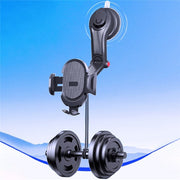 ES33 Car Mobile Phone Holder Bracket Carbon Fiber 360 Degree Rotation Suction Cup Mount(Black)