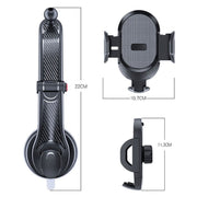 ES33 Car Mobile Phone Holder Bracket Carbon Fiber 360 Degree Rotation Suction Cup Mount(Red)