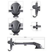 D-43+128+120 Multi-functional Car Air Vent Dashboard Telescopic Suction Cell Phone Mount