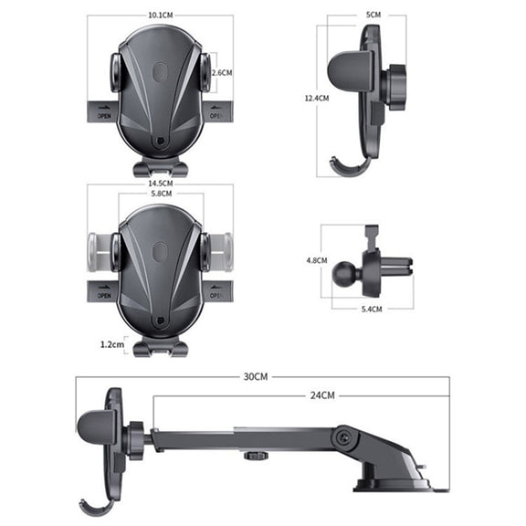 D-43+128+120 Multi-functional Car Air Vent Dashboard Telescopic Suction Cell Phone Mount