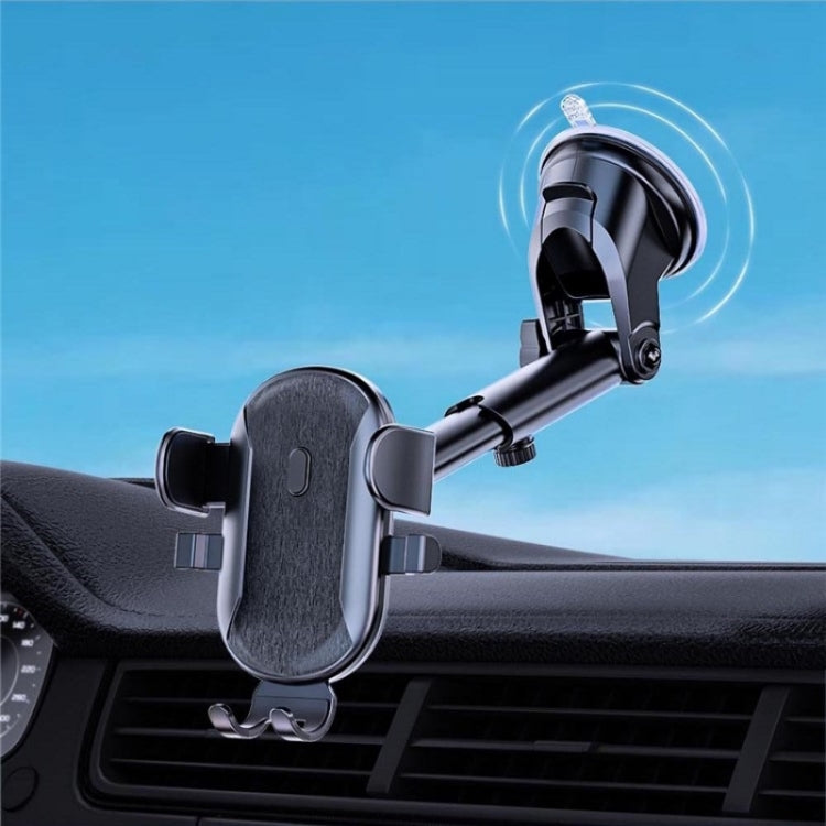 D48+105+K5 Brushed Pattern Car Dashboard Windshield Telescopic Suction Cup Air Vents Phone Mount