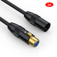JUNSUNMAY XLR Male to Female Mic Cord 3 Pin Audio Cable Balanced Shielded Cable, Length:2m - Microphone Audio Cable & Connector by JUNSUNMAY | Online Shopping South Africa | PMC TechLife | Buy Now Pay Later Mobicred