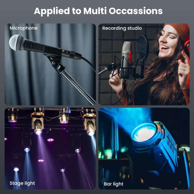 JUNSUNMAY XLR Male to Male Mic Cord 3 Pin Audio Cable Balanced Shielded Cable, Length:0.5m