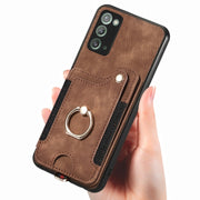 For Samsung Galaxy Note20  Ultra Retro Skin-feel Ring multi-card Wallet Phone Case(Brown)