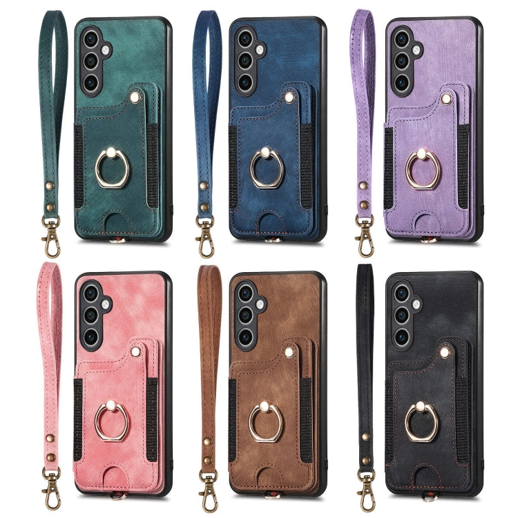 For Samsung Galaxy Note20  Ultra Retro Skin-feel Ring multi-card Wallet Phone Case(Brown)
