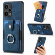 For Xiaomi Poco F5 Retro Skin-feel Ring Card Wallet Phone Case(Blue) - Xiaomi Cases by PMC TechLife | Online Shopping South Africa | PMC TechLife