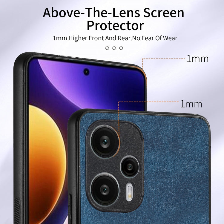 For Xiaomi Poco F5 Retro Skin-feel Ring Card Wallet Phone Case(Blue)