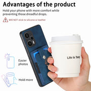 For Xiaomi Poco F5 Retro Skin-feel Ring Card Wallet Phone Case(Blue)