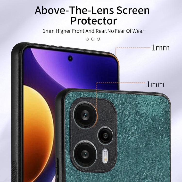 For Xiaomi Poco F5 Retro Skin-feel Ring Card Wallet Phone Case(Green)