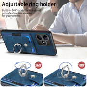 For Realme C53 4G Retro Skin-feel Ring Multi-card Wallet Phone Case(Blue)