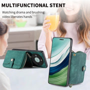 For Huawei Mate 60 Pro Crossbody Multi-function Zipper Wallet Phone Case(Green)