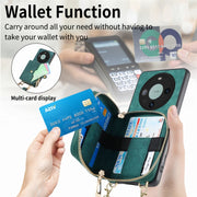 For Huawei Mate 60 Pro Crossbody Multi-function Zipper Wallet Phone Case(Green)