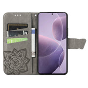 For Xiaomi Redmi K70 Butterfly Love Flower Embossed Leather Phone Case(Grey)