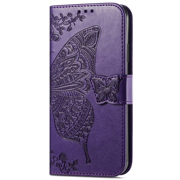 For Xiaomi Redmi K70 Butterfly Love Flower Embossed Leather Phone Case(Dark Purple)