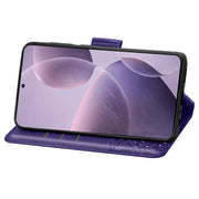 For Xiaomi Redmi K70 Butterfly Love Flower Embossed Leather Phone Case(Dark Purple)