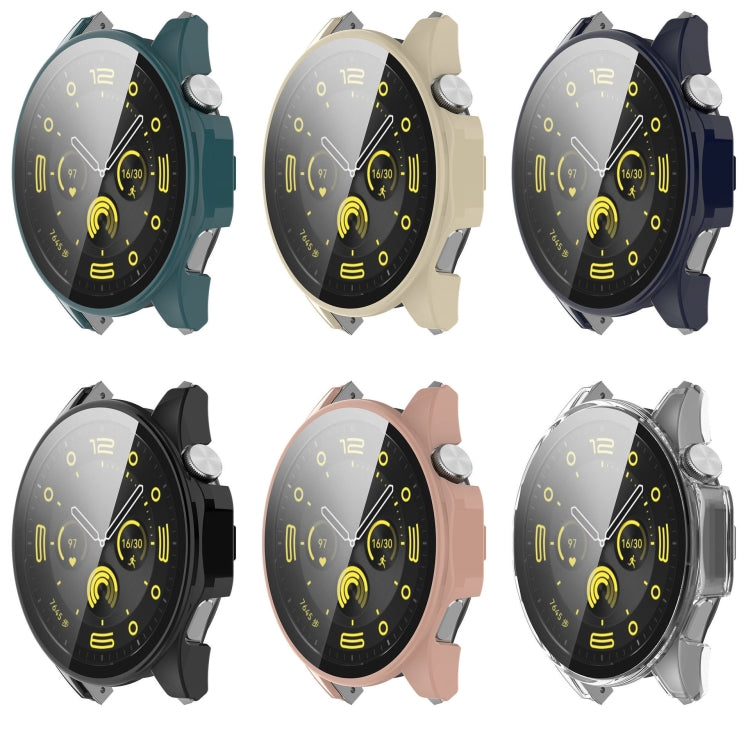 For Huawei Watch GT 4 46mm PC + Tempered Film Integrated Watch Protective Case(Black)