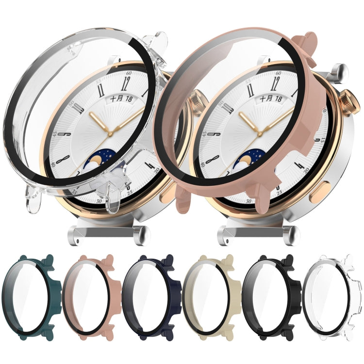 For Huawei Watch GT 4 41mm PC + Tempered Film Integrated Watch Protective Case(Pink)