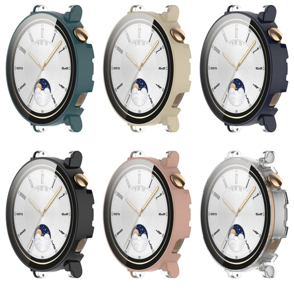 For Huawei Watch GT 4 41mm PC + Tempered Film Integrated Watch Protective Case(Pink)