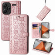 For Xiaomi Redmi Note 13 Pro+ Cat and Dog Embossed Leather Phone Case(Rose Gold) - Note 13 Pro+ Cases by PMC TechLife | Online Shopping South Africa | PMC TechLife