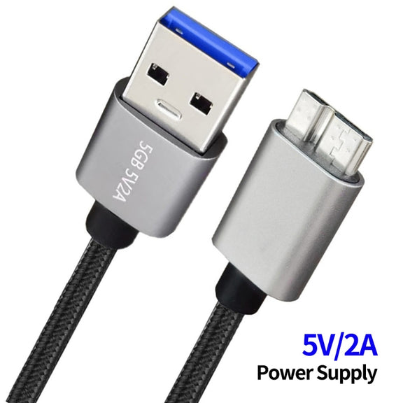 JUNSUNMAY USB 3.0 Male to Micro-B Cord Cable Compatible with Samsung Camera Hard Drive, Length:5m