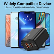 45PQ 45W PD25W + QC3.0 20W USB Super Fast Charger with Type-C to 8 Pin Cable, US Plug(Transparent Gray)