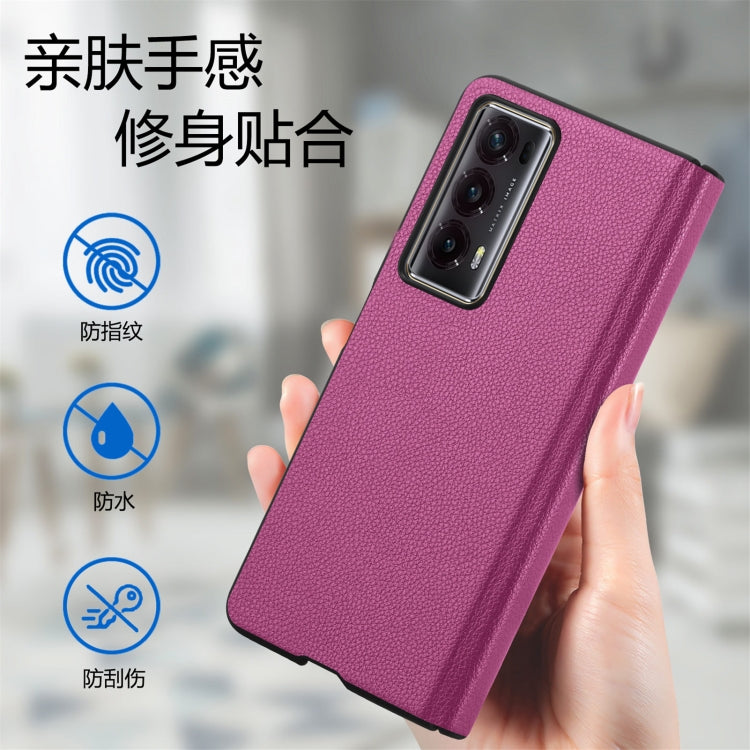 For Honor Magic V2 Litchi Magnetic Hinge Shockproof Phone Case(Rose)