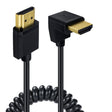 JUNSUNMAY 4K 60Hz HDMI Male to Male HDMI 2.0V Elbow Head Spring Cable, Length:1.2m(Down) - Cable by JUNSUNMAY | Online Shopping South Africa | PMC TechLife | Buy Now Pay Later Mobicred