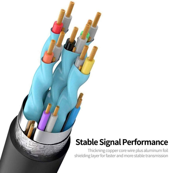 JUNSUNMAY 4K 60Hz HDMI Male to Male HDMI 2.0V Elbow Head Spring Cable, Length:1.2m(Down)