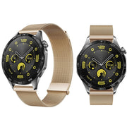 For Huawei Watch GT 4 46mm Milan Daul Magnetic Steel Mesh Watch Band(Rose Gold)