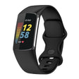 For Fitbit Charge 6 Solid Color Butterfly Buckle Silicone Watch Band, Size:L Size(Black) - Watch Bands by PMC TechLife | Online Shopping South Africa | PMC TechLife | Buy Now Pay Later Mobicred