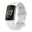 For Fitbit Charge 6 Solid Color Butterfly Buckle Silicone Watch Band, Size:L Size(White) - Watch Bands by PMC TechLife | Online Shopping South Africa | PMC TechLife | Buy Now Pay Later Mobicred
