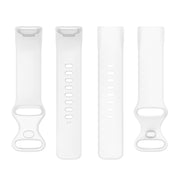 For Fitbit Charge 6 Solid Color Butterfly Buckle Silicone Watch Band, Size:L Size(White)