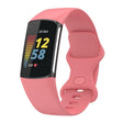 For Fitbit Charge 6 Solid Color Butterfly Buckle Silicone Watch Band, Size:L Size(Pink) - Watch Bands by PMC TechLife | Online Shopping South Africa | PMC TechLife | Buy Now Pay Later Mobicred