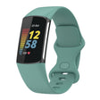 For Fitbit Charge 6 Solid Color Butterfly Buckle Silicone Watch Band, Size:L Size(Pine Green) - Watch Bands by PMC TechLife | Online Shopping South Africa | PMC TechLife | Buy Now Pay Later Mobicred
