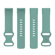 For Fitbit Charge 6 Solid Color Butterfly Buckle Silicone Watch Band, Size:L Size(Pine Green)